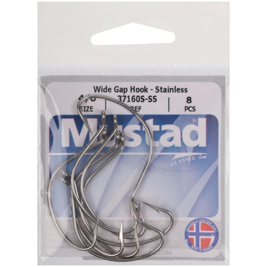 Mustad Stainless Wide Gap Hooks (37160S-SS)