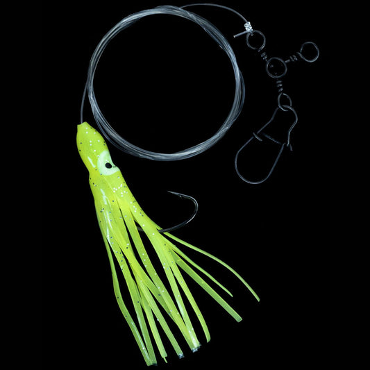 Jigging World 4" Squid 3-Way Fluke Rigs w/ Sinker Snap