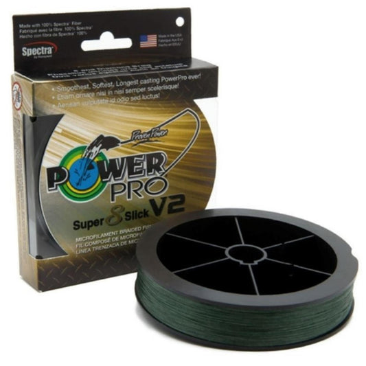 Power Pro Super 8 Slick V2 Braided Fishing Line (300 yd Spools)