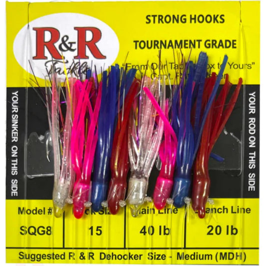 R&R Tackle Tournament Grade Sabiki with Weighted Multi-color Squids