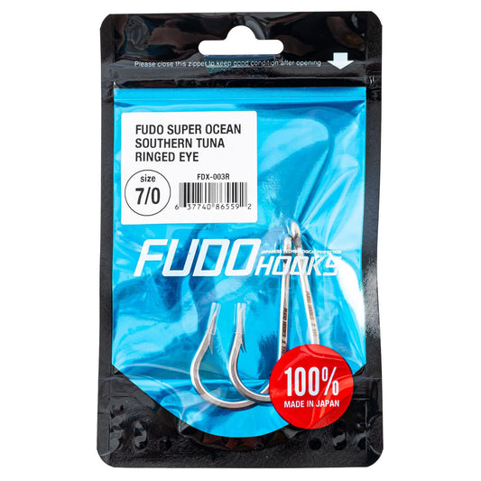 Fudo Fishing Super Ocean Southern Tuna Ringed Eye Hooks - 2 pack