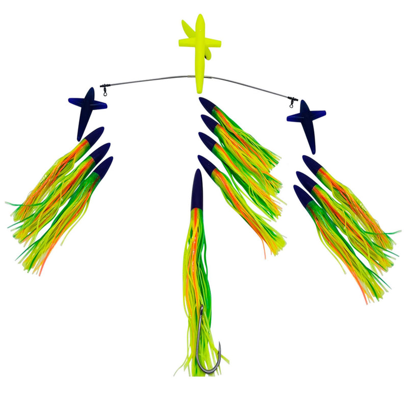 Chatter Lures Side Tracker Spreader Bars with 9" Soft Head Machine Lures