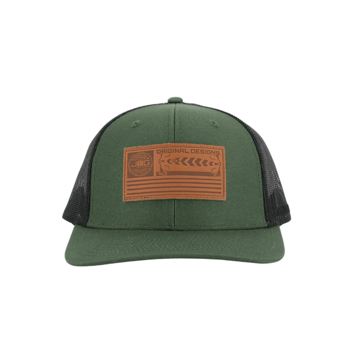 JYG Pro Flag Leather Patch Trucker Green
