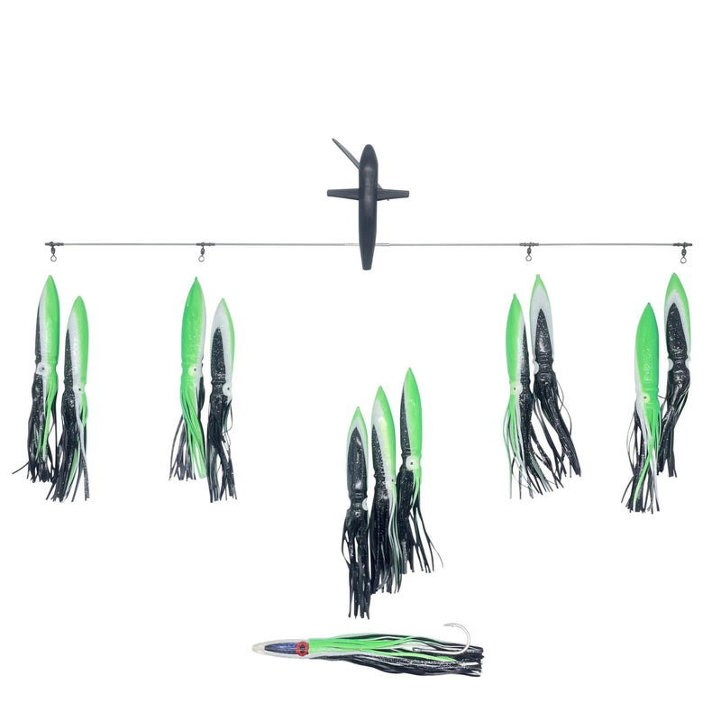 Chatter Lures Side Tracker 6" Floating Bulb Squid Splash Spreader Trolling Bars