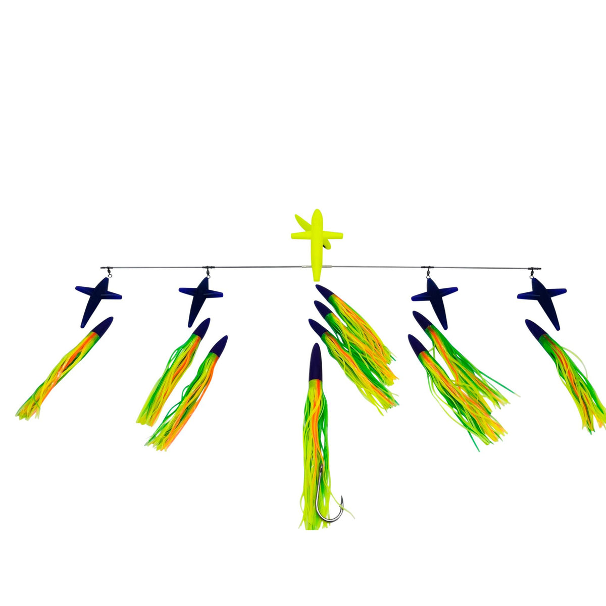 Chatter Lures 36" Super Splash Trolling Bar with 9" Soft Head Machine Lures