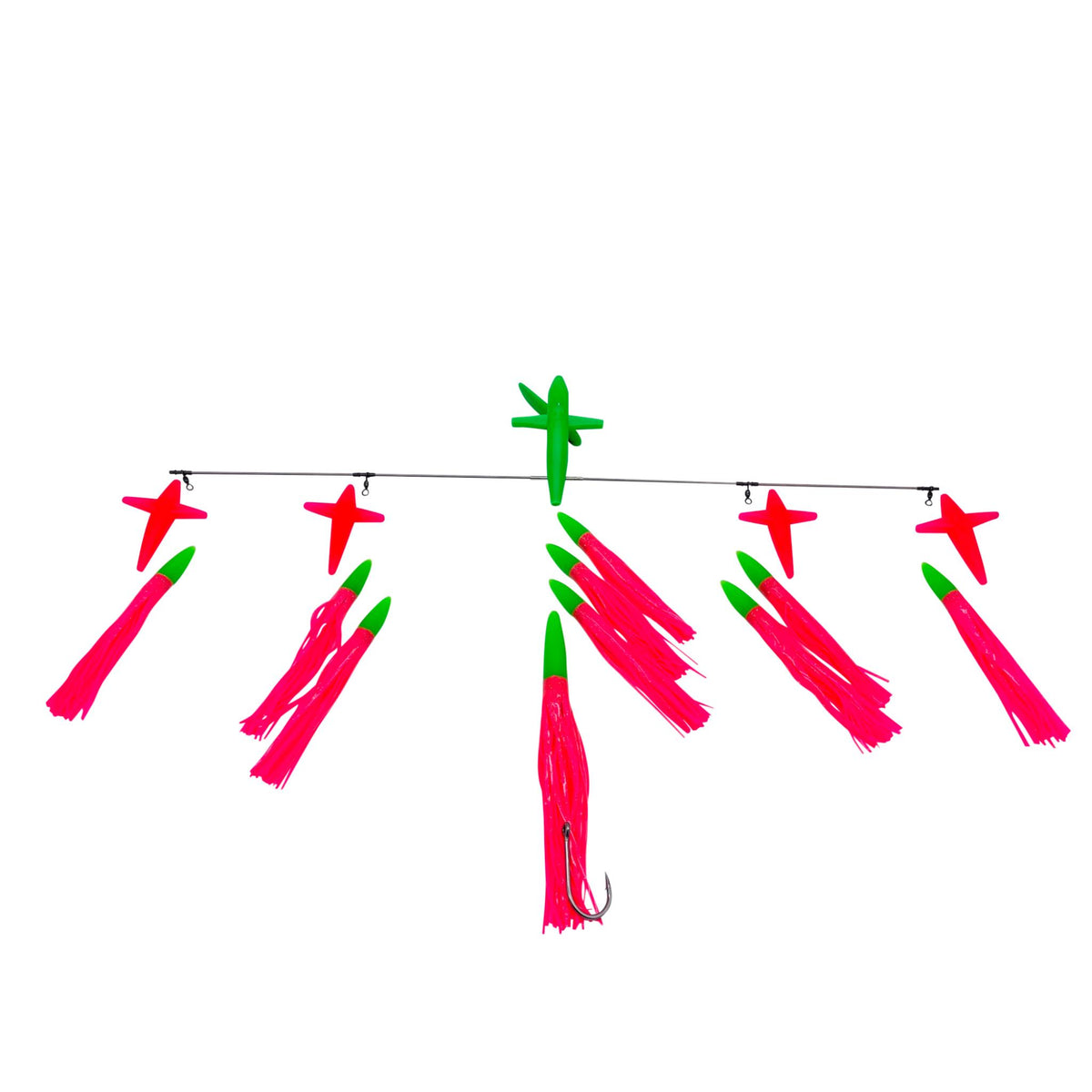 Chatter Lures 36" Super Splash Trolling Bar with 9" Soft Head Machine Lures