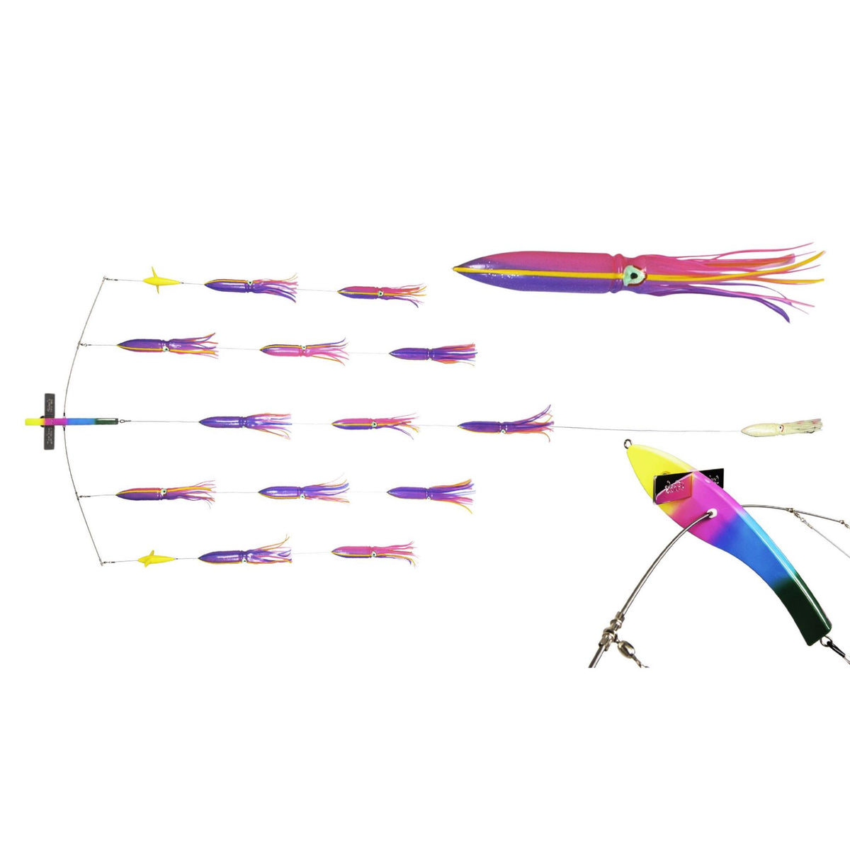 Carlson Offshore 36" Ultimate Bird Bar w/ 14 Fuku Squids