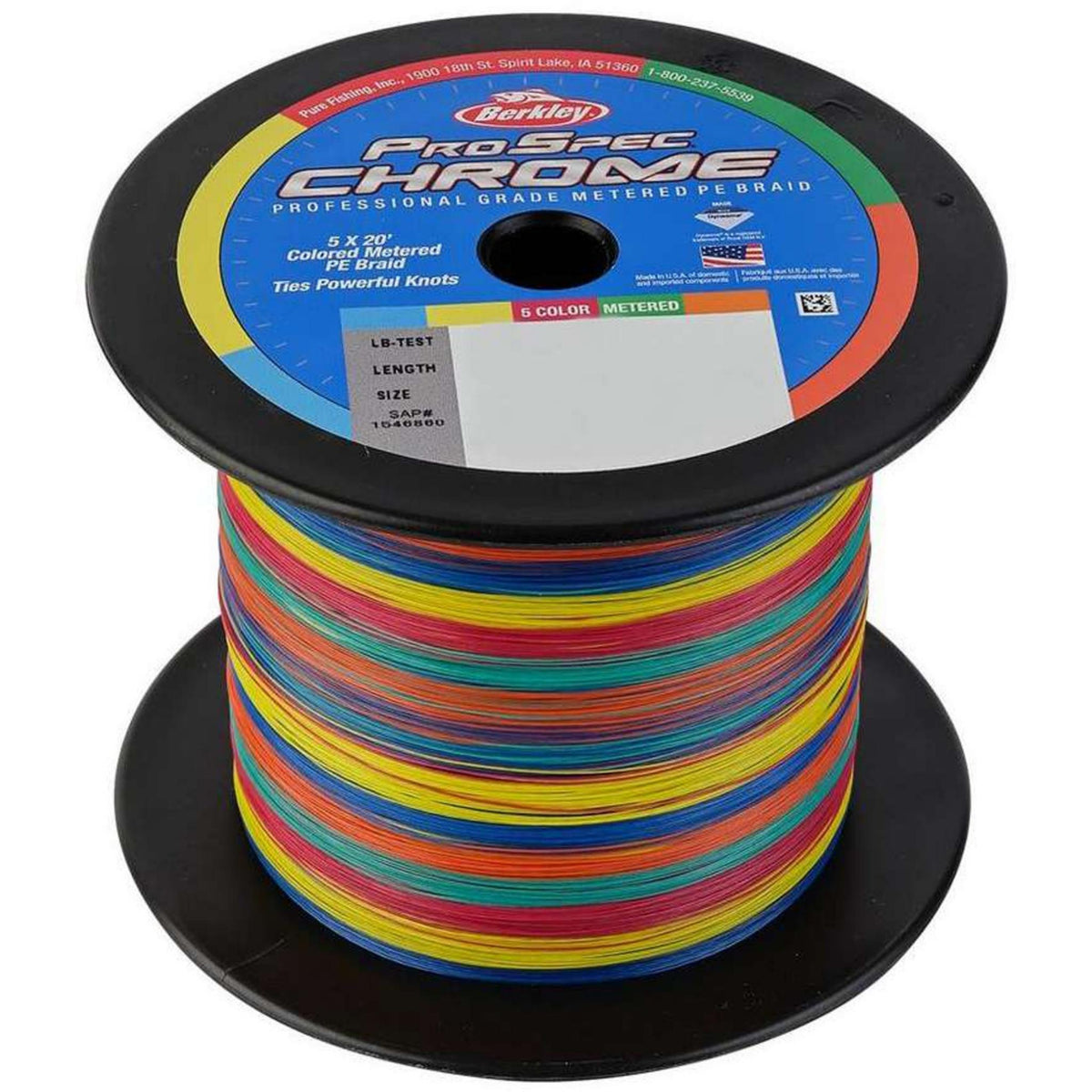 Berkley ProSpec Chrome 5x20' Metered Braided Line (1500 yd Spools)