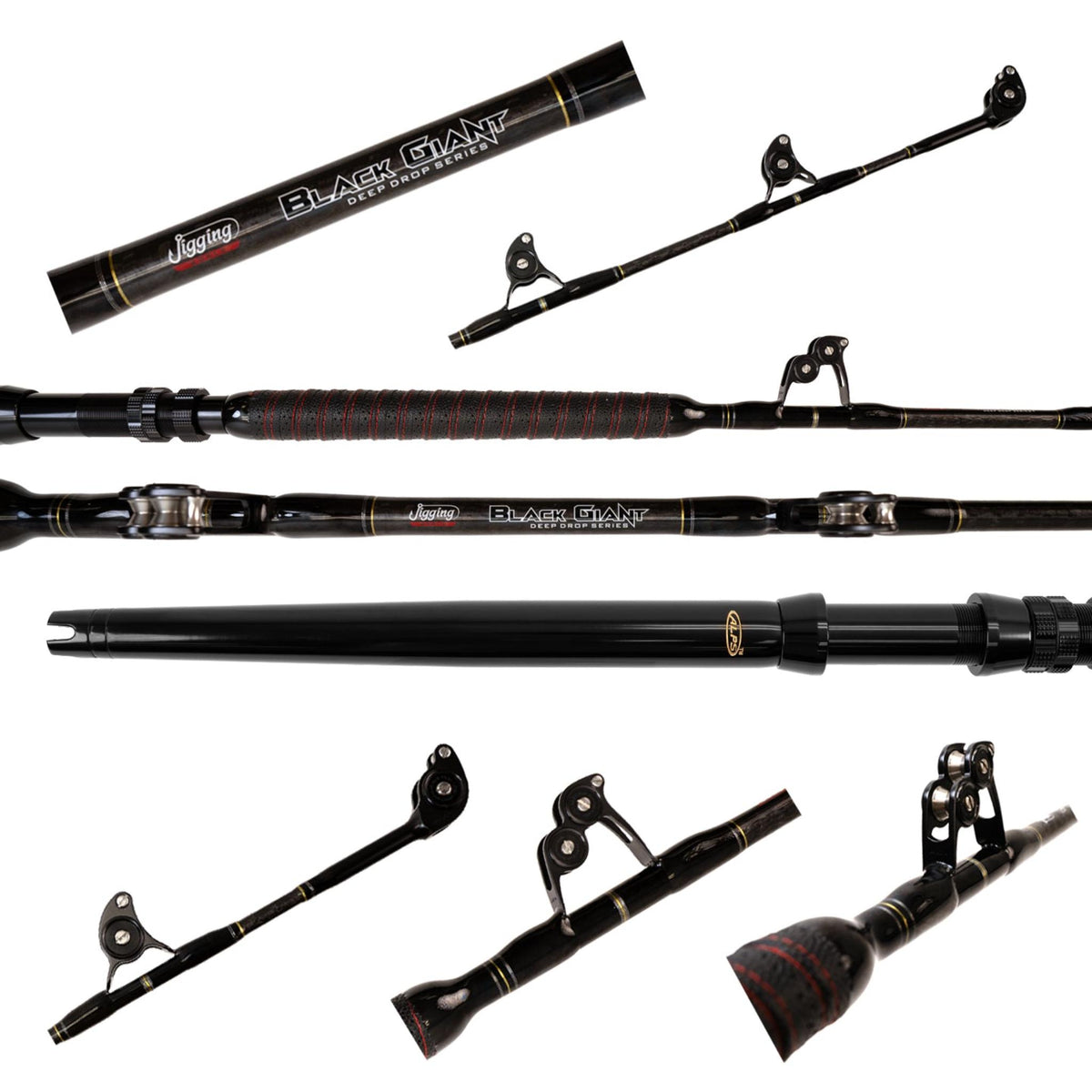 Jigging World Black Giant Deep Drop Full Roller Guide Rods