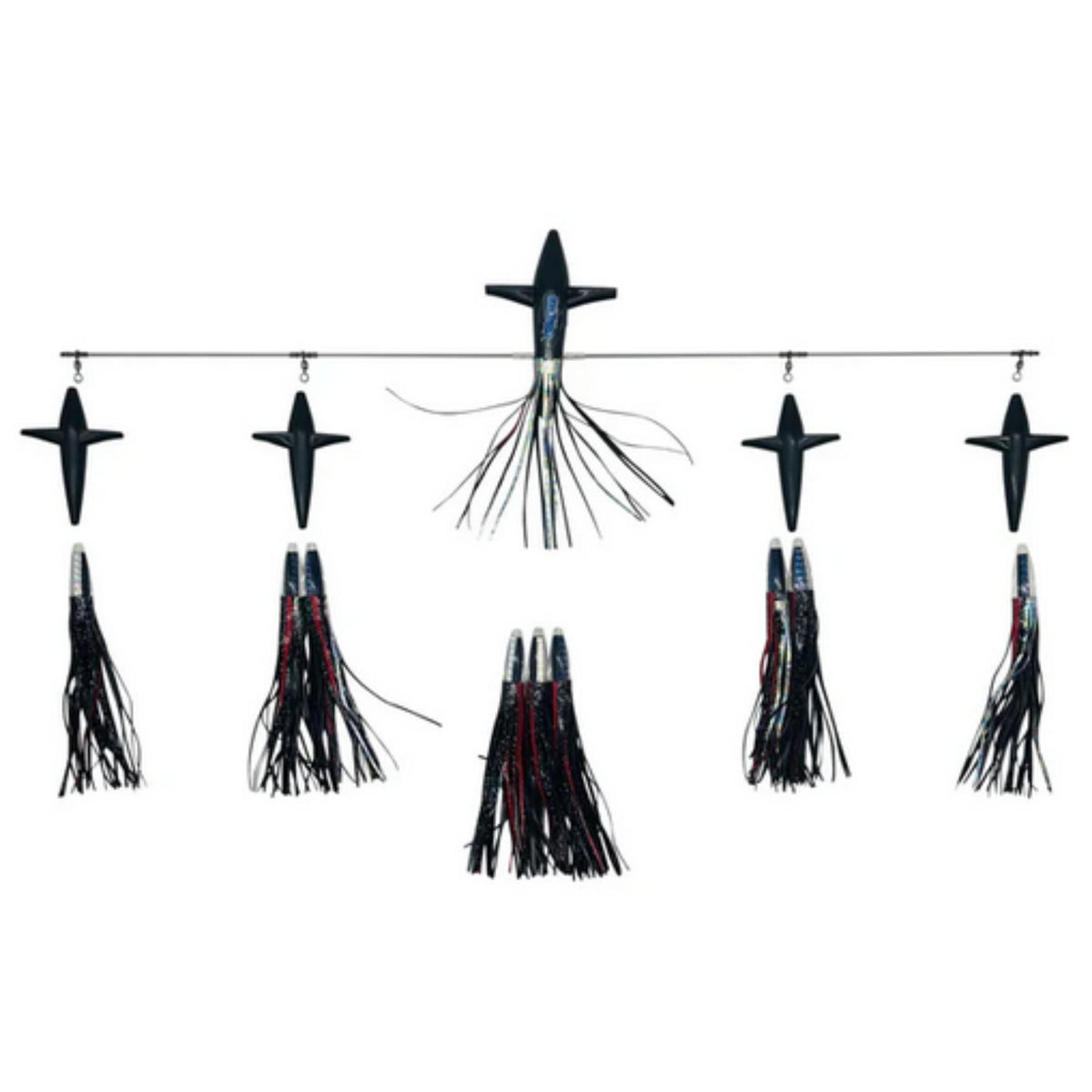 Chatter Lures 36" Super Splash Trolling Bar with 9" Soft Head Machine Lures