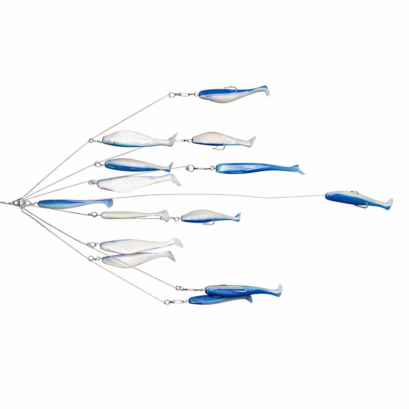 9er's Lures 6 Arm 6" Shad & Spinner Umbrella Rigs