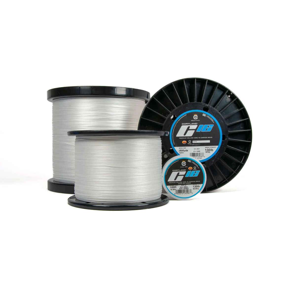 Cortland C-16 Super Braid Hollowcore Braided Fishing Line (3500 yd Spools)
