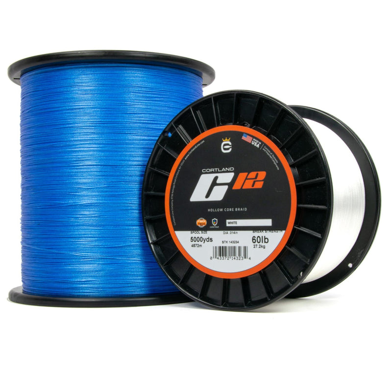 Cortland C12 Hollow-Core Super Braid Fishing Line (600 yd Spools)