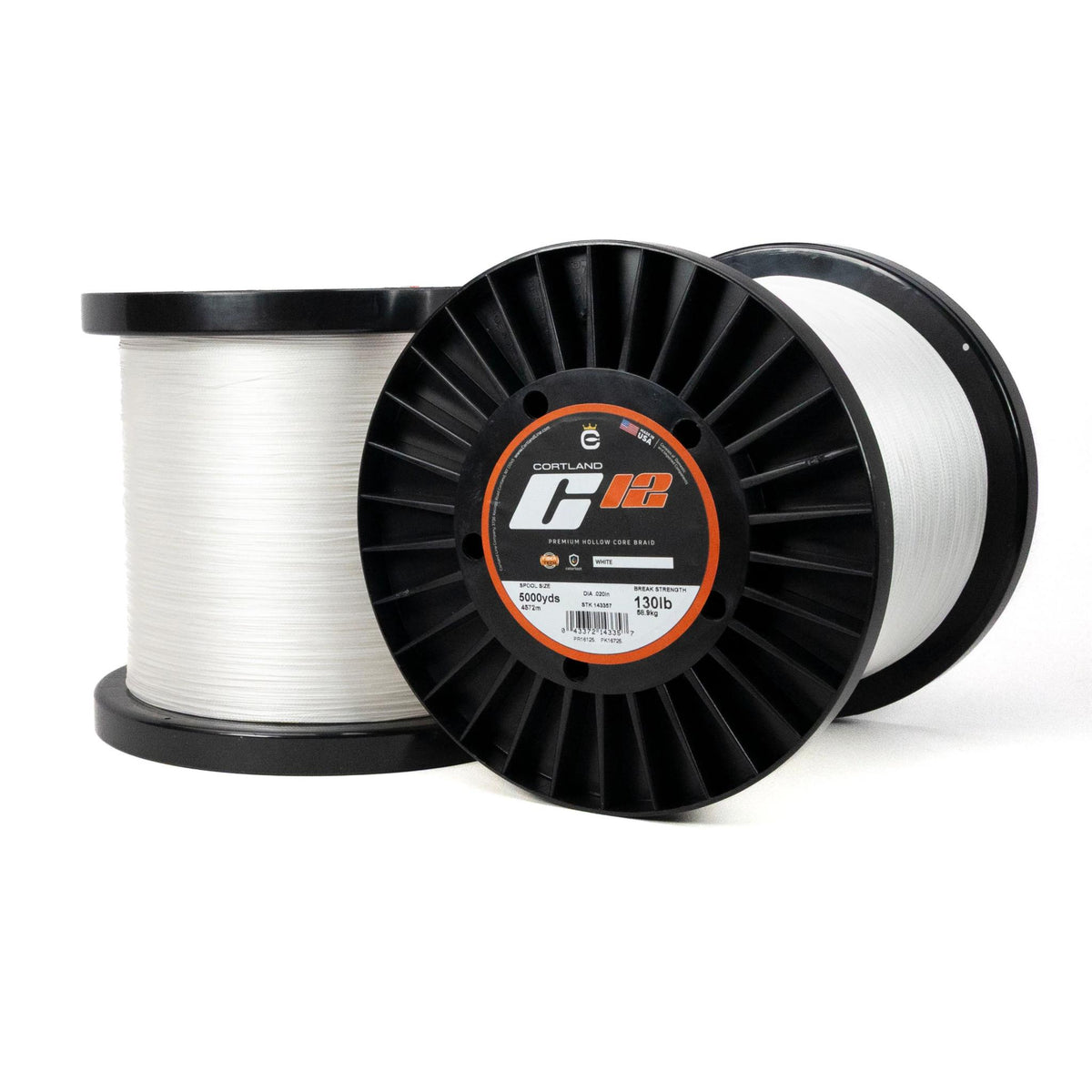 Cortland C-12 Hollow-Core Super Braid Fishing Line (3500 yd Spools)