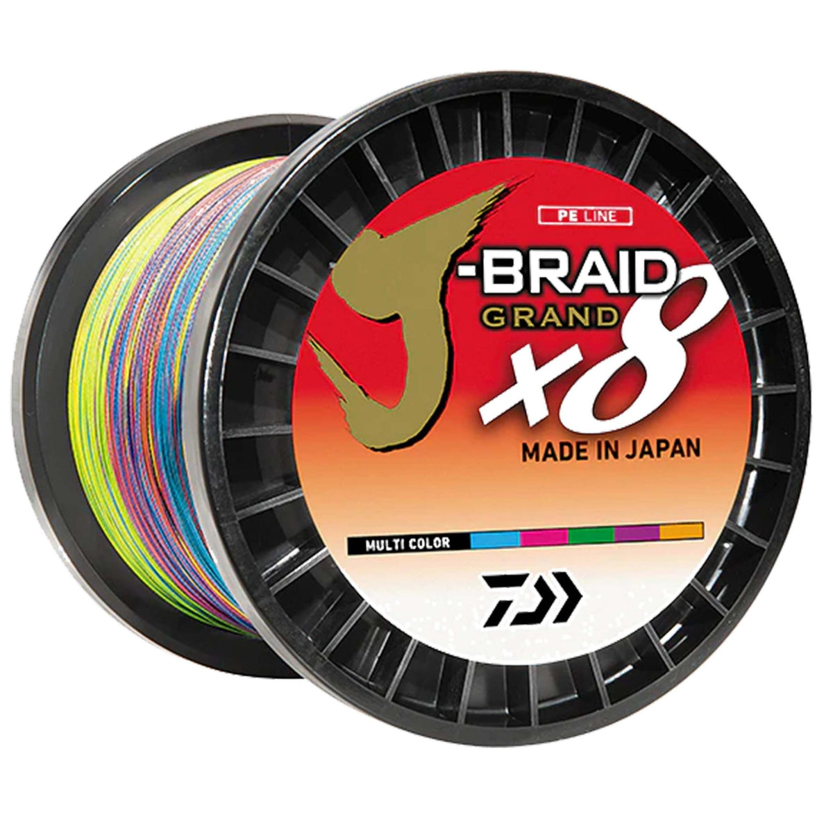 Daiwa J-Braid x8 Grand Multi Color Braided Fishing Line (3300 yd Spools)