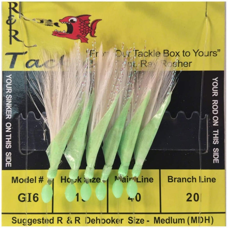R&R Tackle Tournament Grade Fluorocarbon Large Bait Sabiki Rigs