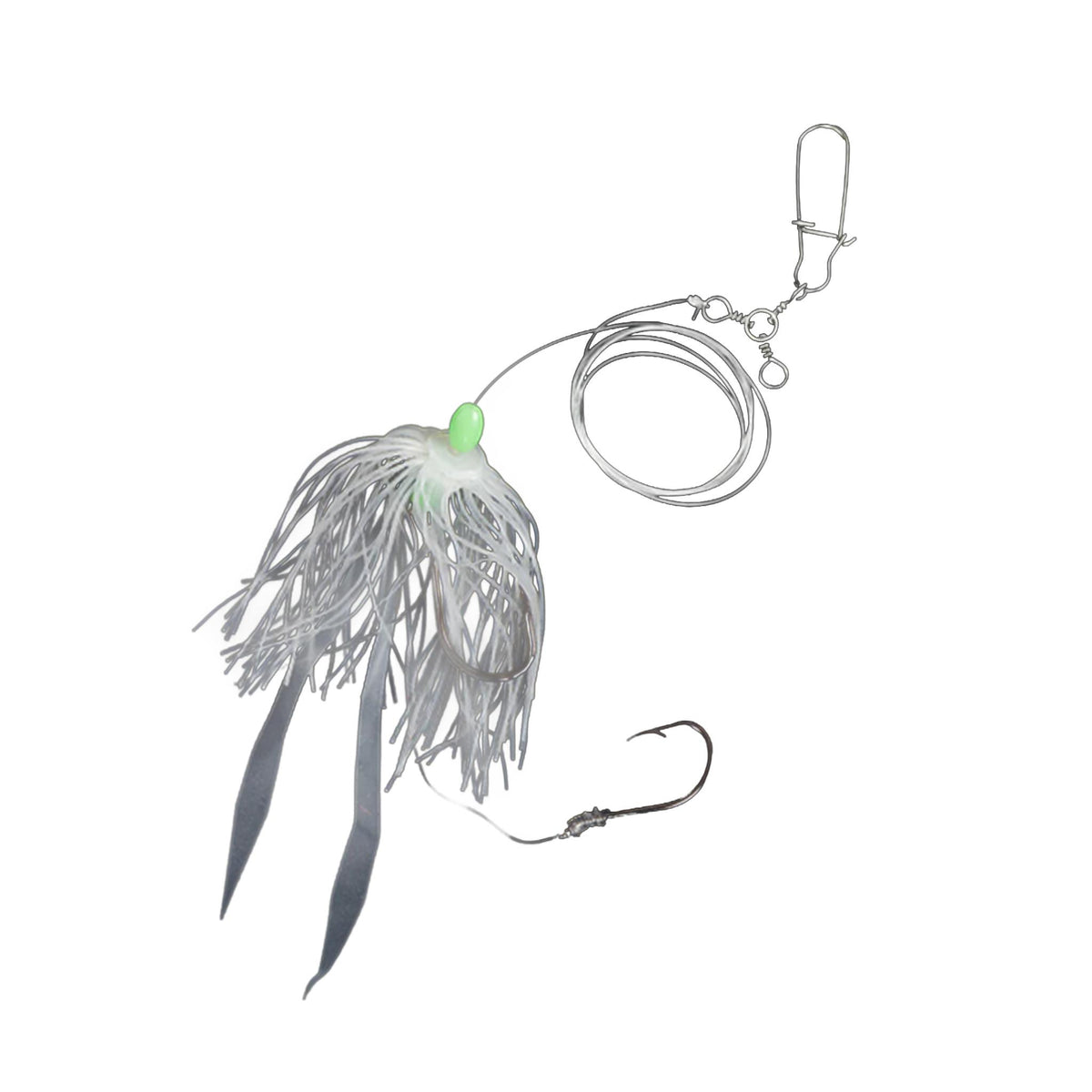 Jigging World Tandem Hook Micro Silicon Skirt Fluke Rigs