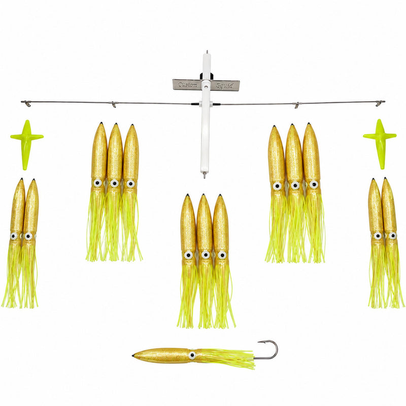 Carlson Offshore 36" Ultimate Bird Bar w/ 14 Fuku Squids