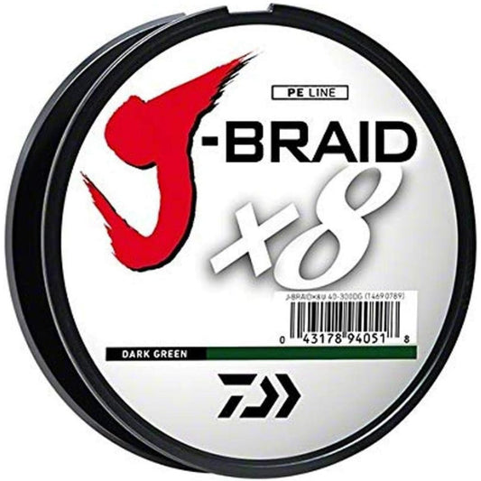 Daiwa J-Braid x8 Braided Fishing Line (300 yd Spools)