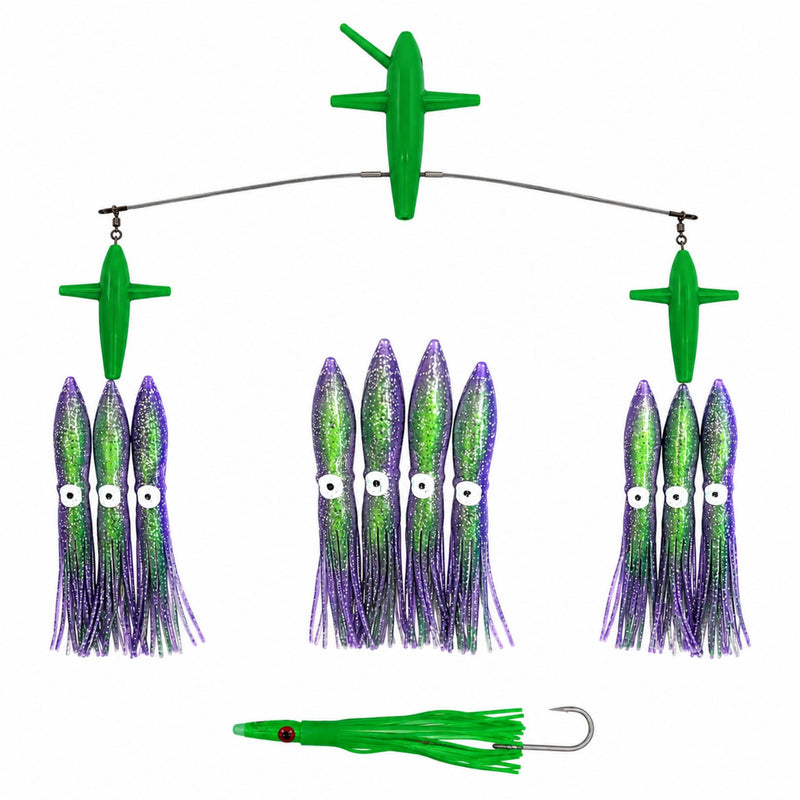 Chatter Lures Side Tracker 9" Floating Bulb Squid Splash Spreader Trolling Bars