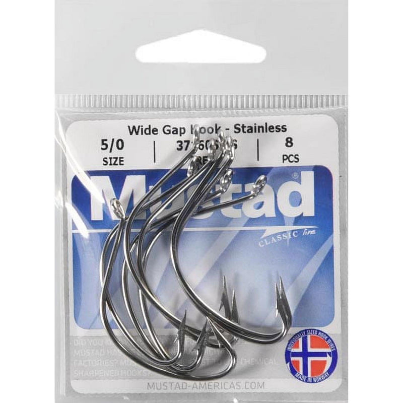 Mustad Stainless Wide Gap Hooks (37160S-SS)