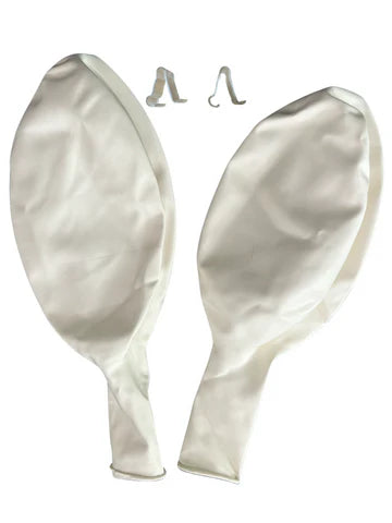 R&R Tackle White Helium Balloons with Clips