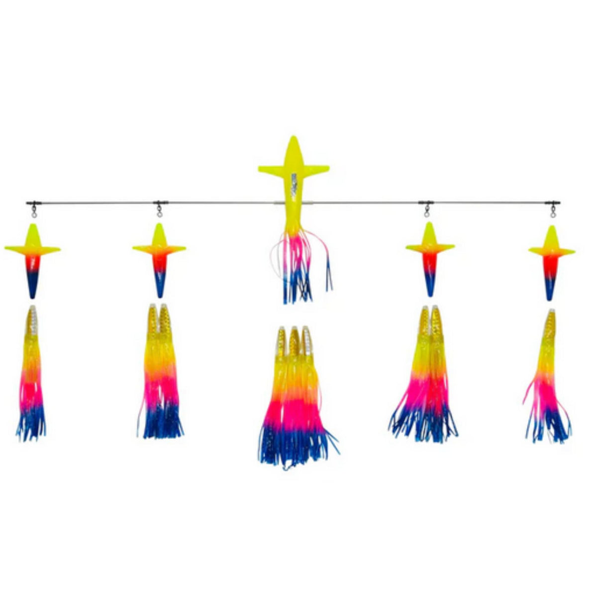 Chatter Lures 36" Super Splash Trolling Bar with 9" Soft Head Machine Lures