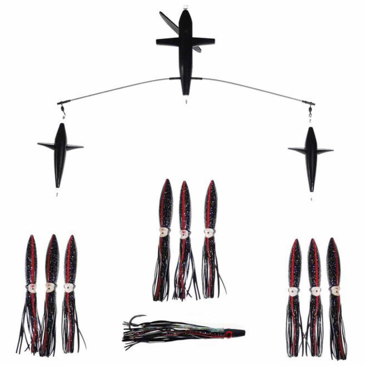 Chatter Lures Side Tracker 9" Floating Bulb Squid Splash Spreader Trolling Bars