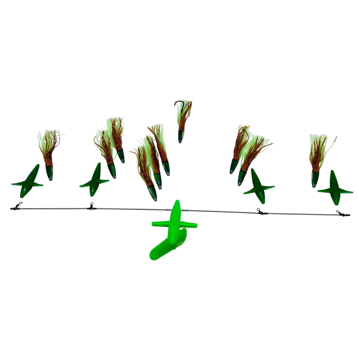 Chatter Lures 36" Super Splash Trolling Bar with 9" Soft Head Machine Lures