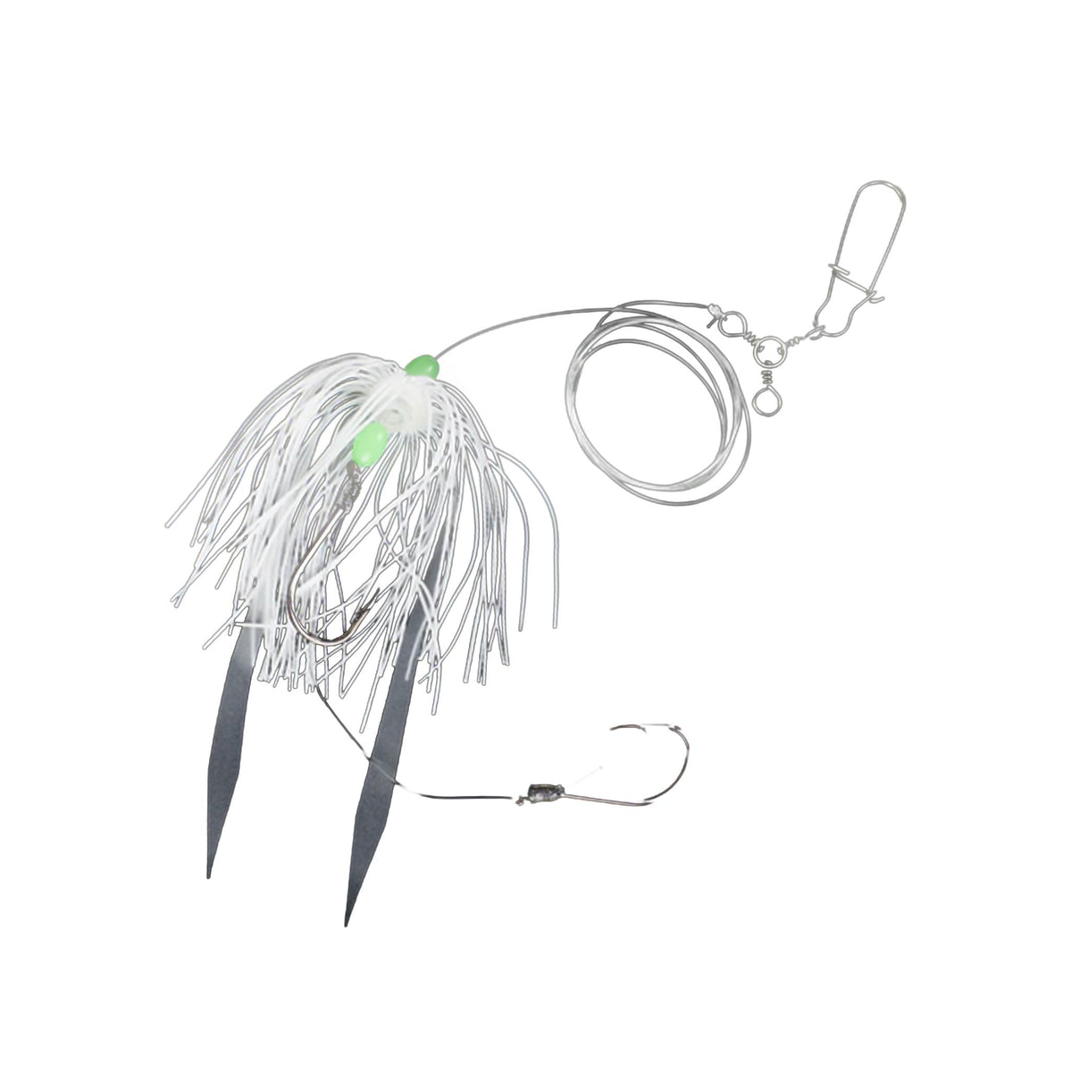 Jigging World Tandem Hook Micro Silicon Skirt Fluke Rigs