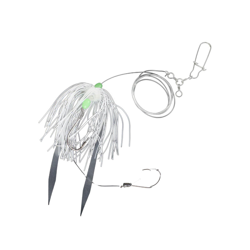 Jigging World Tandem Hook Micro Silicon Skirt Fluke Rigs