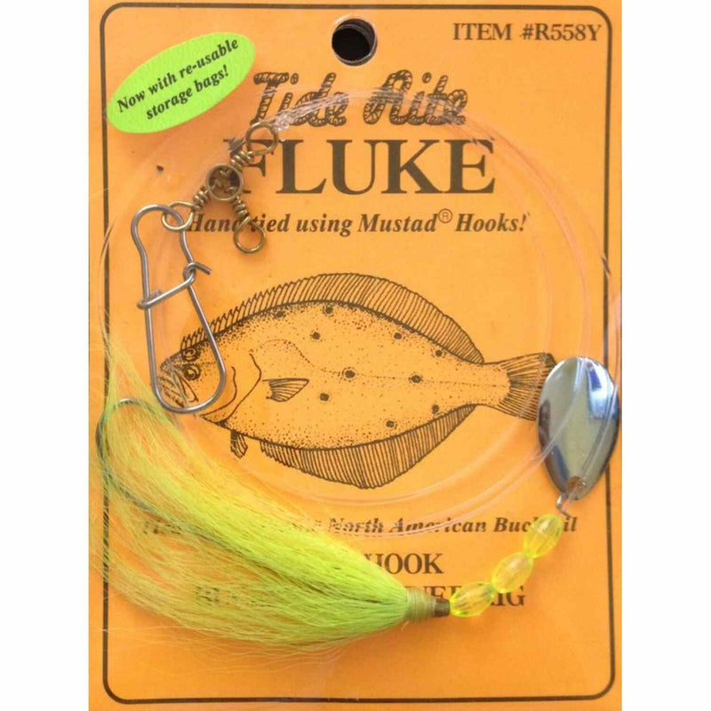 bucktail fishing hooks Tide Rite R558 Beak Hook Bucktail Spinner Fluke Rig Lime Green