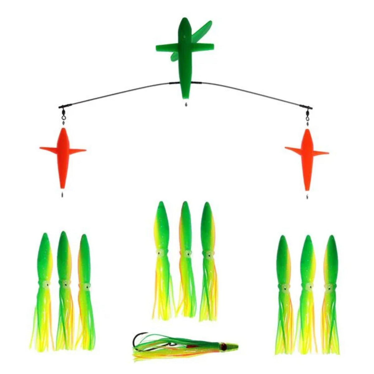 Chatter Lures Side Tracker 9" Floating Bulb Squid Splash Spreader Trolling Bars