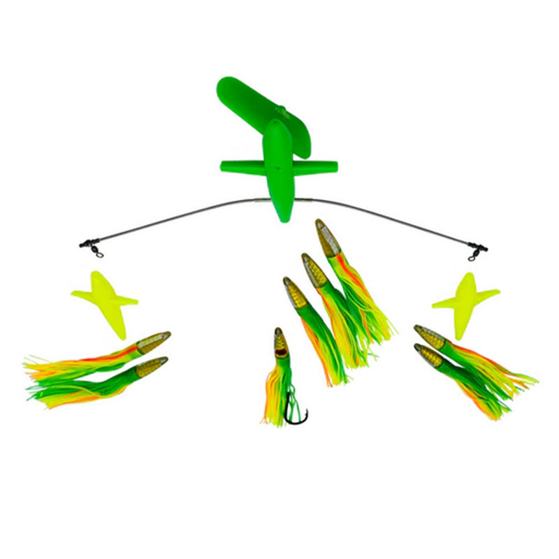 Chatter Lures Side Tracker Spreader Bars with 9" Soft Head Machine Lures