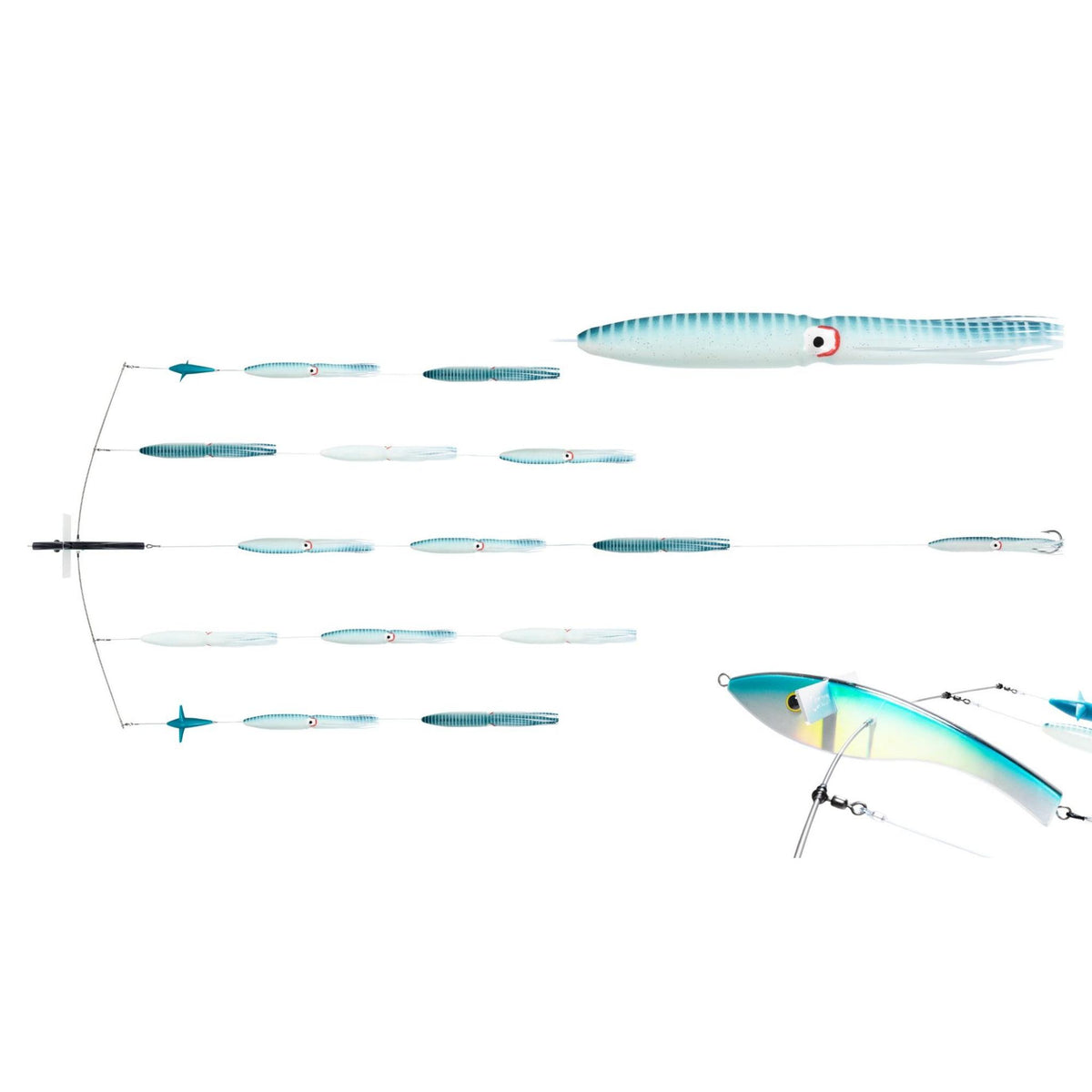 Carlson Offshore 36" Ultimate Bird Bar w/ 14 Fuku Squids