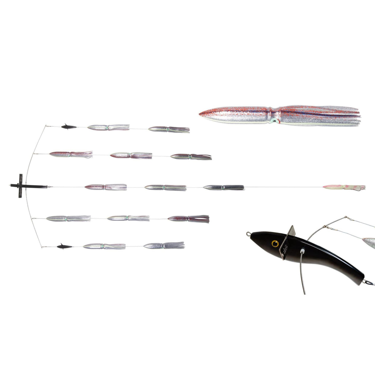 Carlson Offshore 36" Ultimate Bird Bar w/ 14 Fuku Squids