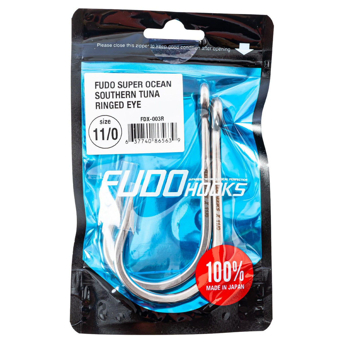 Fudo Fishing Super Ocean Southern Tuna Ringed Eye Hooks - 2 pack