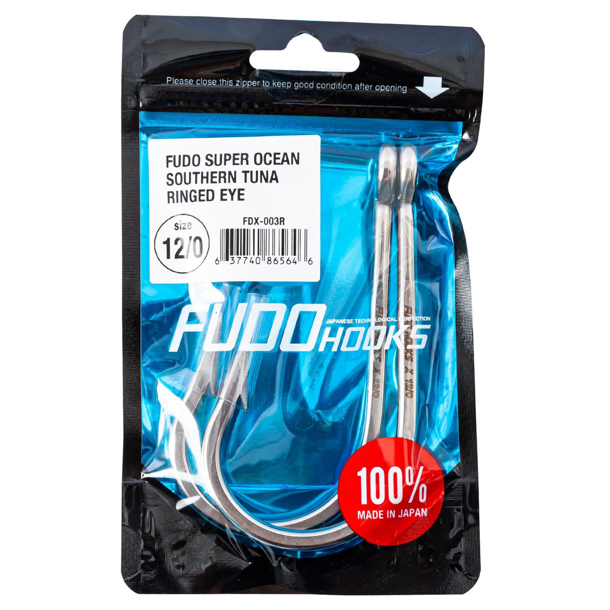 Fudo Fishing Super Ocean Southern Tuna Ringed Eye Hooks - 2 pack
