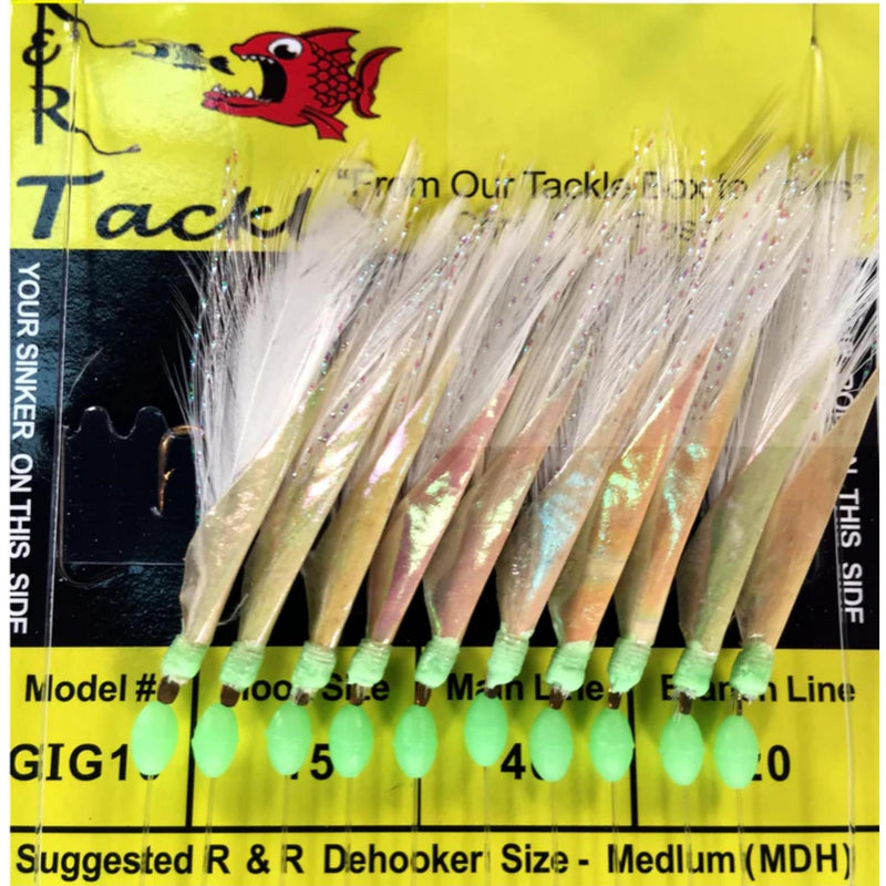 R&R Tackle Tournament Grade Fluorocarbon Large Bait Sabiki Rigs