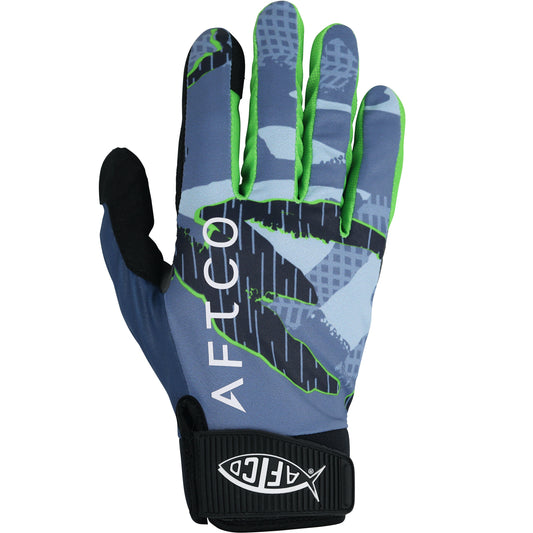 AFTCO JigPro Fishing Gloves Camo Blue