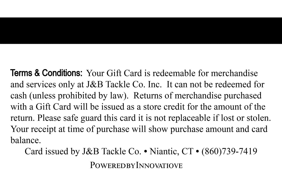 $25 J&B Tackle Gift Card