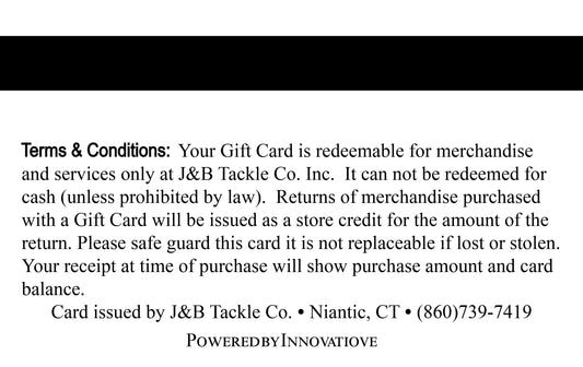 J&B Tackle Gift Physical Gift Card