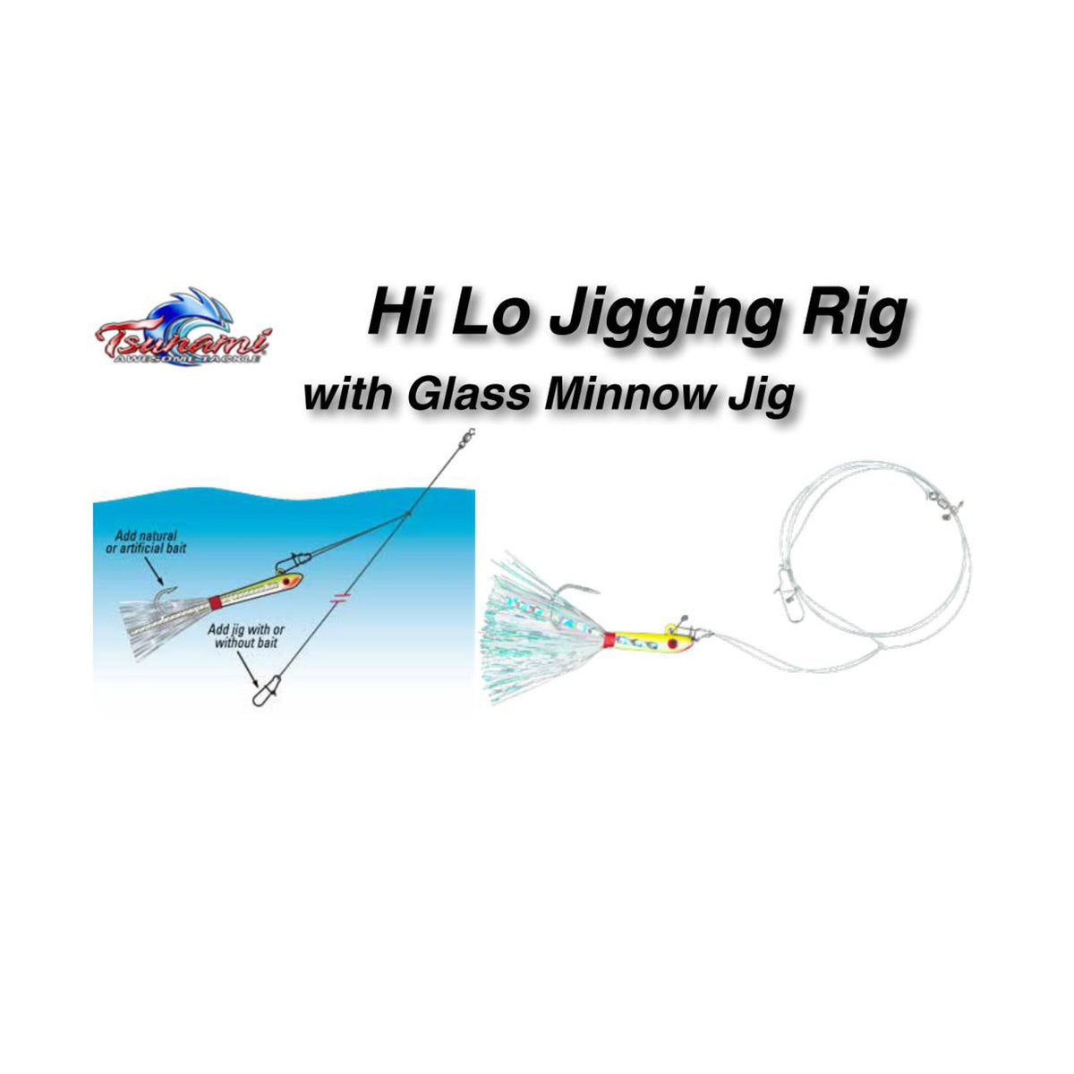 Tsunami HiLo Jigging Rig with Glass Minnow – J&B Tackle Co